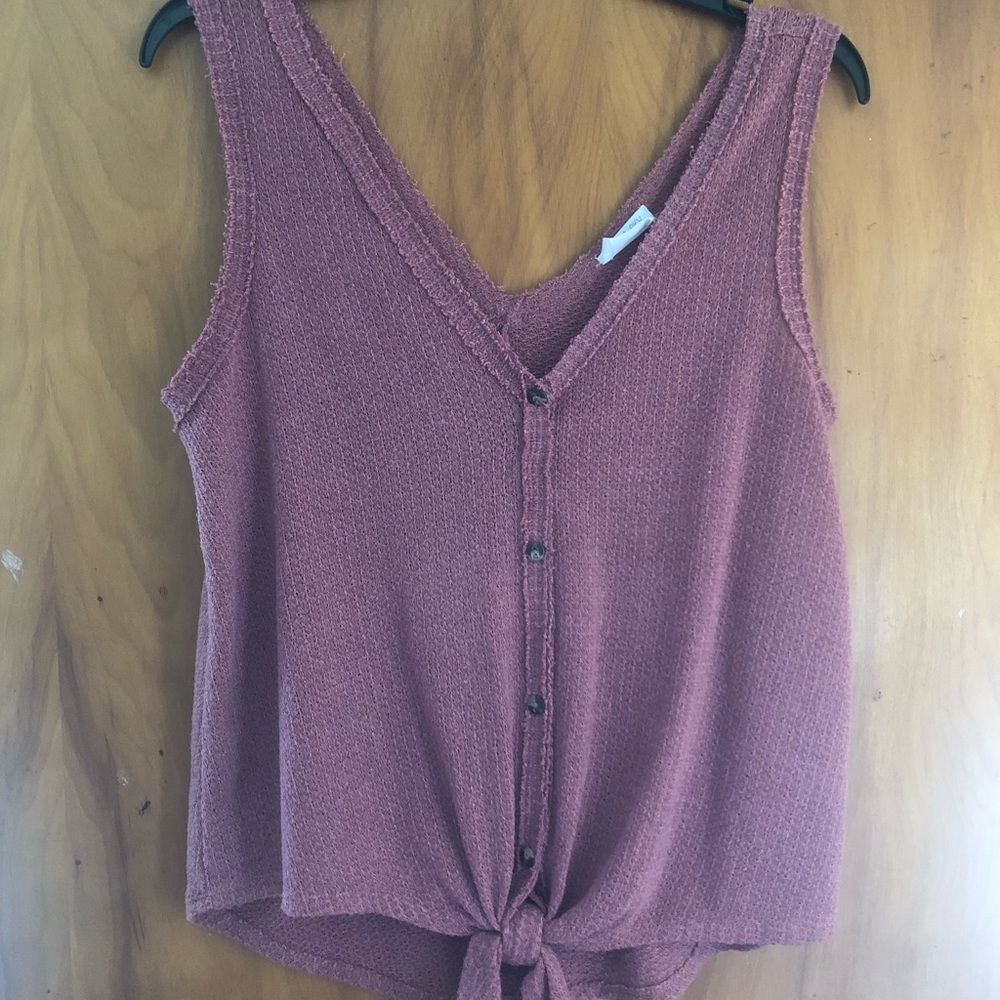 Burgundy, comfy tie tank